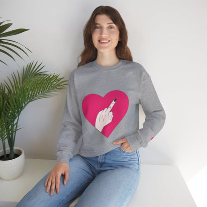 Self Love Heart Crewneck Sweatshirt | Pink Heart Graphic Pullover | Funny Sassy Sweater | Y2K Aesthetic | Edgy Statement Crewneck