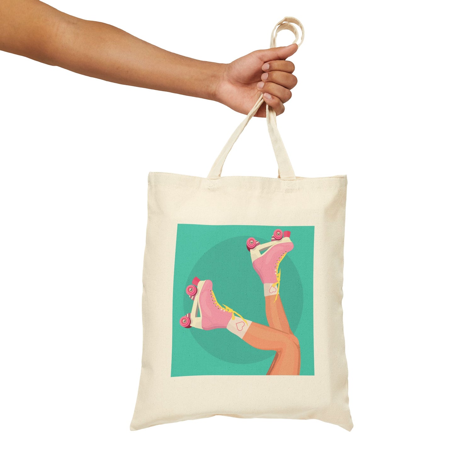Retro Roller Skates Tote Bag | Y2K Aesthetic Canvas Bag | Custom Cotton Canvas Tote Bags | Party Favors