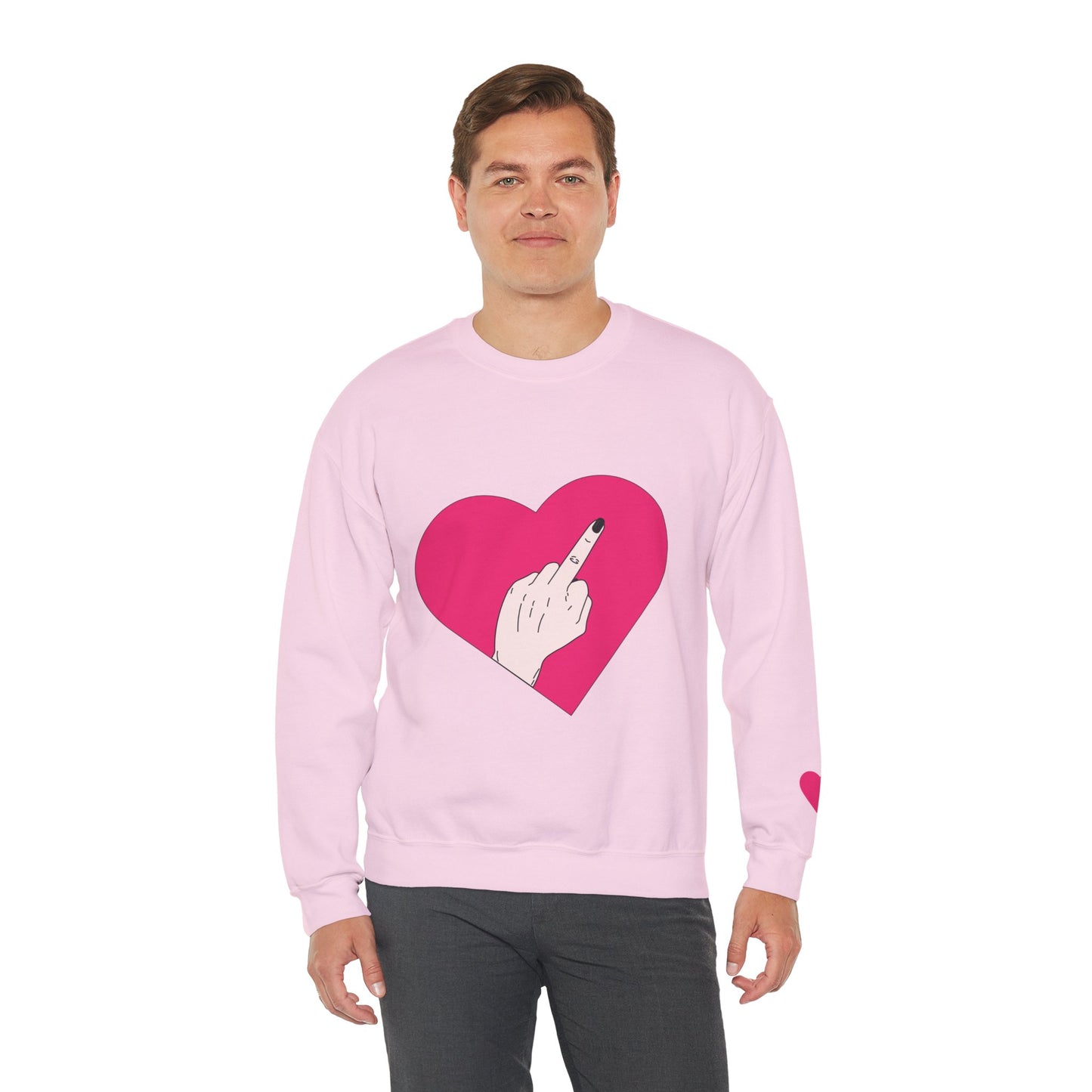 Self Love Heart Crewneck Sweatshirt | Pink Heart Graphic Pullover | Funny Sassy Sweater | Y2K Aesthetic | Edgy Statement Crewneck
