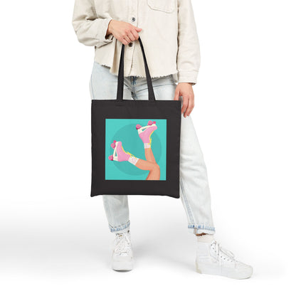 Retro Roller Skates Tote Bag | Y2K Aesthetic Canvas Bag | Custom Cotton Canvas Tote Bags | Party Favors