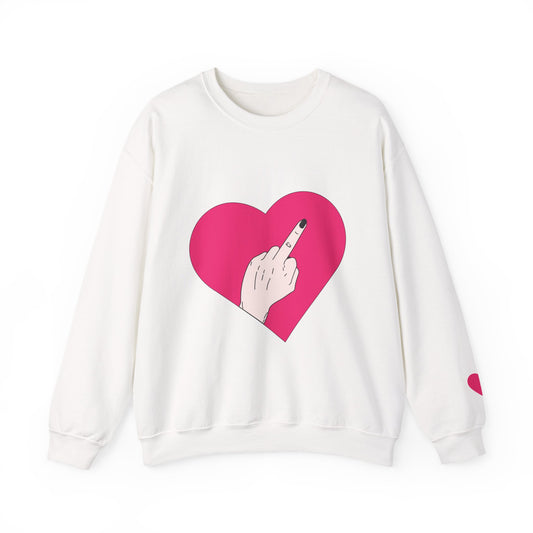 Self Love Heart Crewneck Sweatshirt | Pink Heart Graphic Pullover | Funny Sassy Sweater | Y2K Aesthetic | Edgy Statement Crewneck