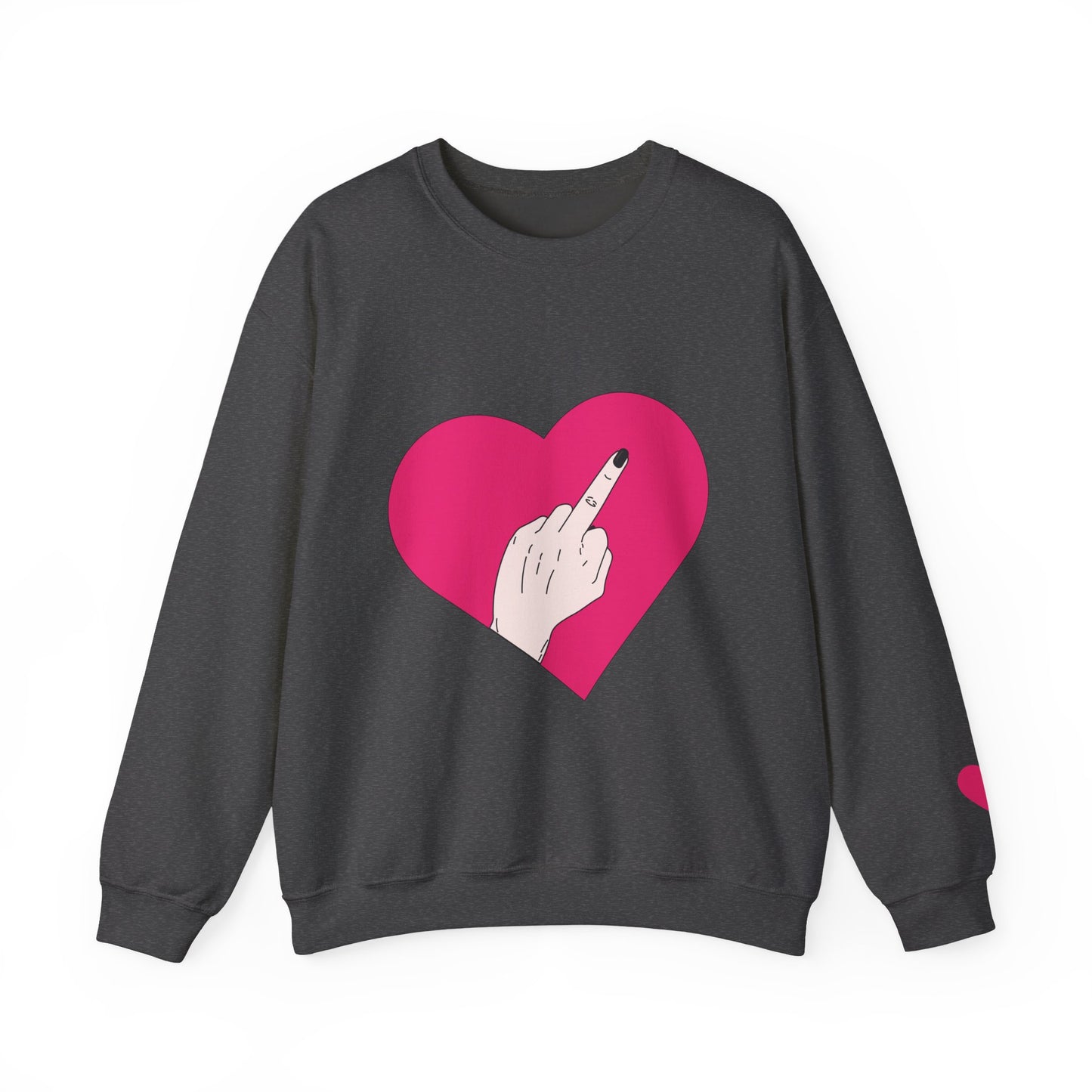 Self Love Heart Crewneck Sweatshirt | Pink Heart Graphic Pullover | Funny Sassy Sweater | Y2K Aesthetic | Edgy Statement Crewneck