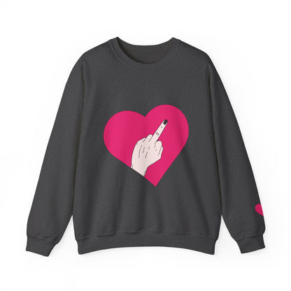 Self Love Heart Crewneck Sweatshirt | Pink Heart Graphic Pullover | Funny Sassy Sweater | Y2K Aesthetic | Edgy Statement Crewneck
