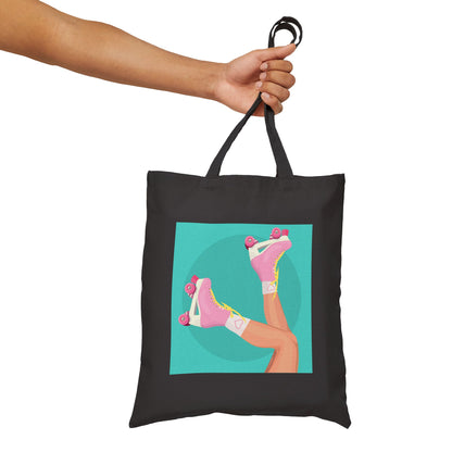Retro Roller Skates Tote Bag | Y2K Aesthetic Canvas Bag | Custom Cotton Canvas Tote Bags | Party Favors