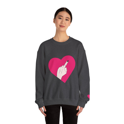 Self Love Heart Crewneck Sweatshirt | Pink Heart Graphic Pullover | Funny Sassy Sweater | Y2K Aesthetic | Edgy Statement Crewneck