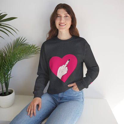 Self Love Heart Crewneck Sweatshirt | Pink Heart Graphic Pullover | Funny Sassy Sweater | Y2K Aesthetic | Edgy Statement Crewneck