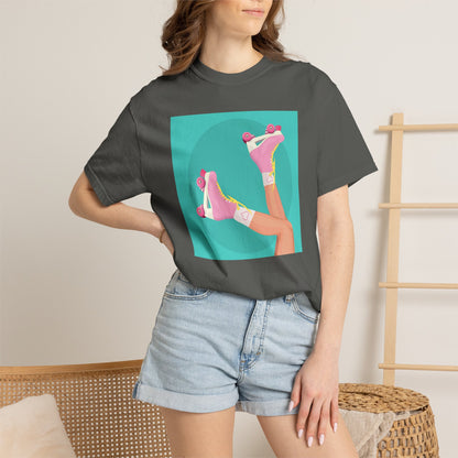 Pink Roller Skates T-Shirt | Retro 90s Y2K Aesthetic Tee | Gift for her