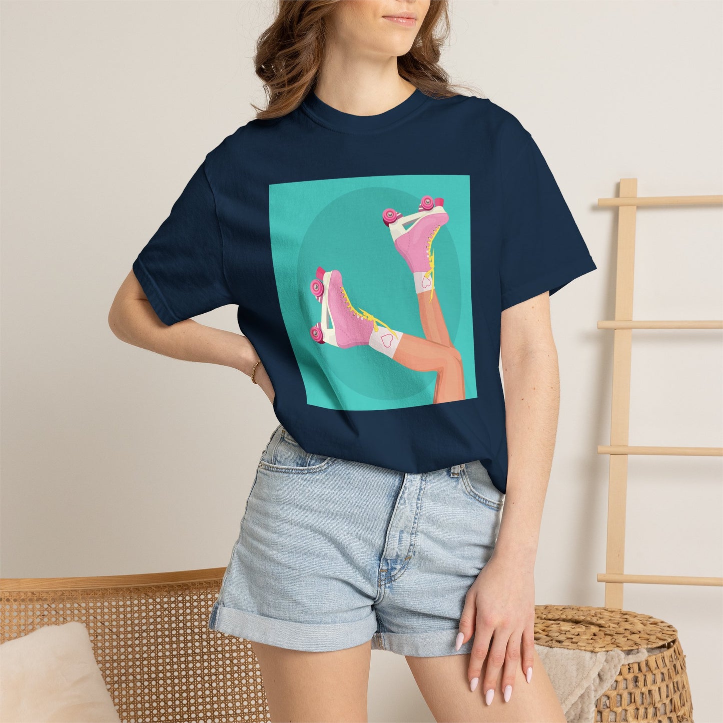 Pink Roller Skates T-Shirt | Retro 90s Y2K Aesthetic Tee | Gift for her