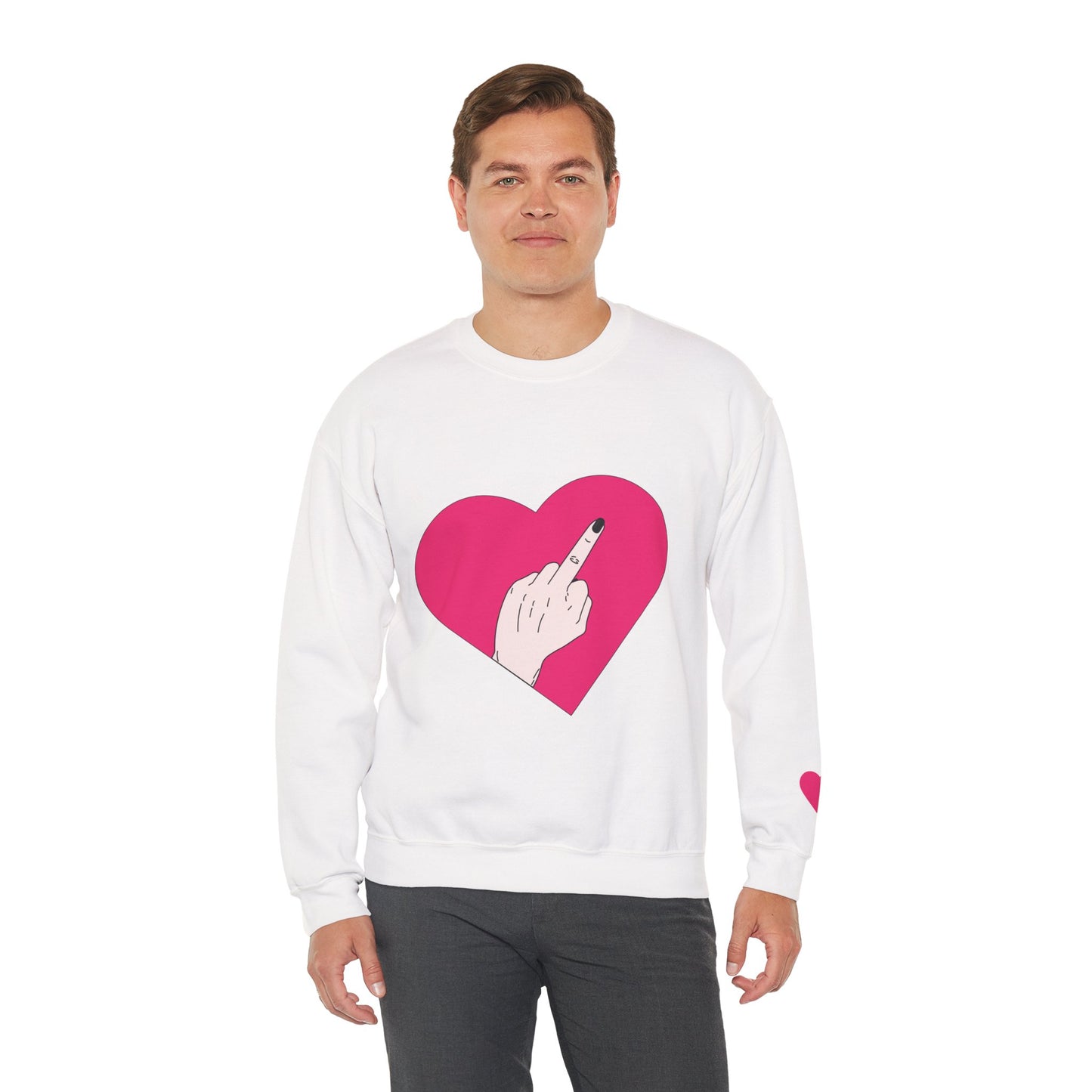 Self Love Heart Crewneck Sweatshirt | Pink Heart Graphic Pullover | Funny Sassy Sweater | Y2K Aesthetic | Edgy Statement Crewneck