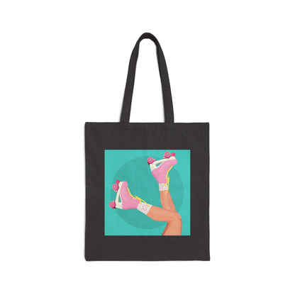 Retro Roller Skates Tote Bag | Y2K Aesthetic Canvas Bag | Custom Cotton Canvas Tote Bags | Party Favors