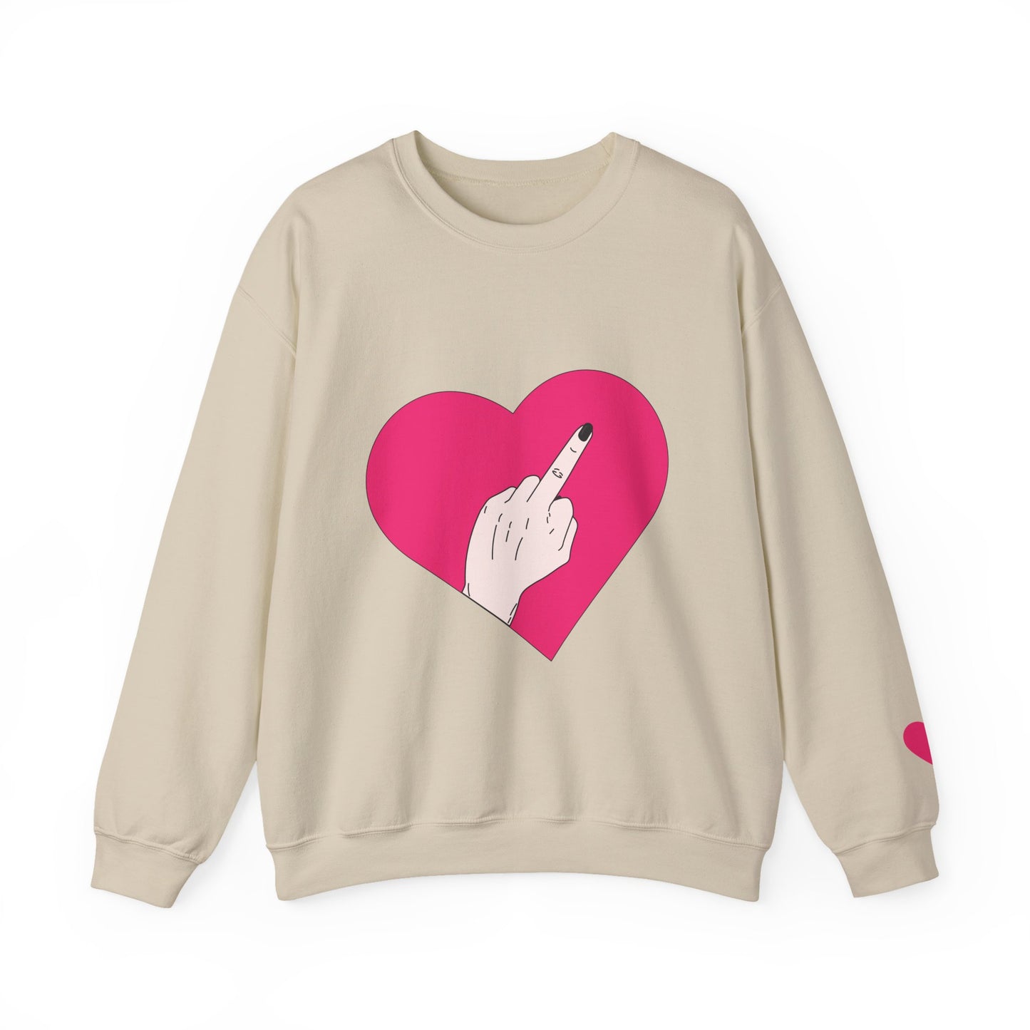 Self Love Heart Crewneck Sweatshirt | Pink Heart Graphic Pullover | Funny Sassy Sweater | Y2K Aesthetic | Edgy Statement Crewneck