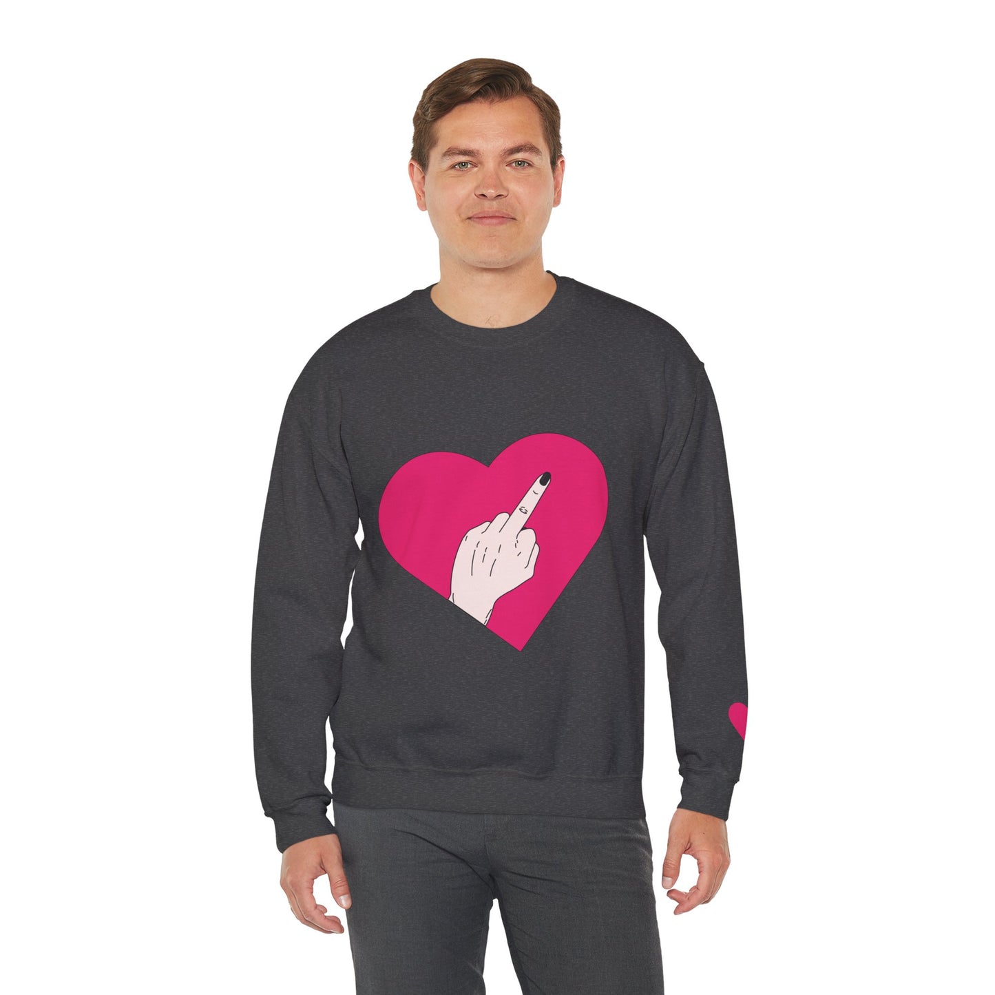 Self Love Heart Crewneck Sweatshirt | Pink Heart Graphic Pullover | Funny Sassy Sweater | Y2K Aesthetic | Edgy Statement Crewneck