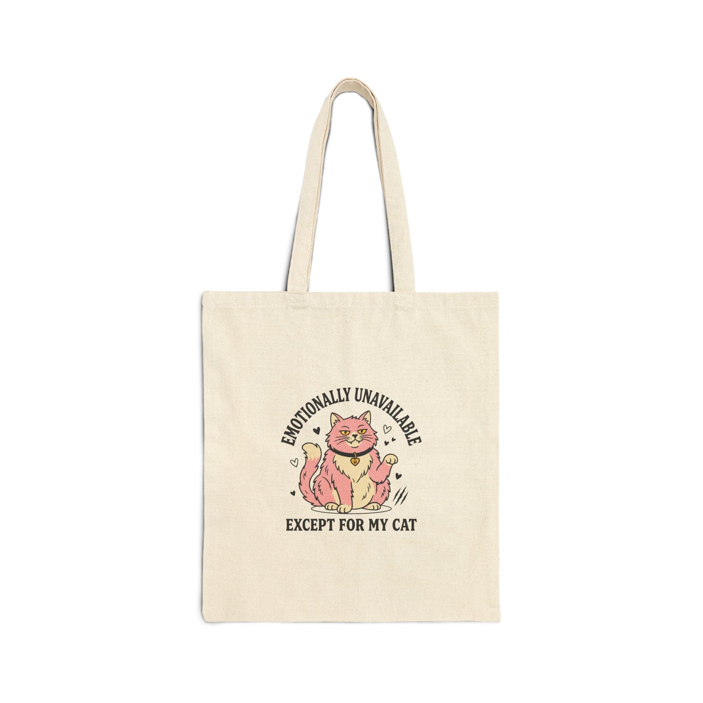 Emotionally Unavailable Except For My Cat Tote Bag | Funny Cat Lover Gift | Aesthetic Canvas Bag