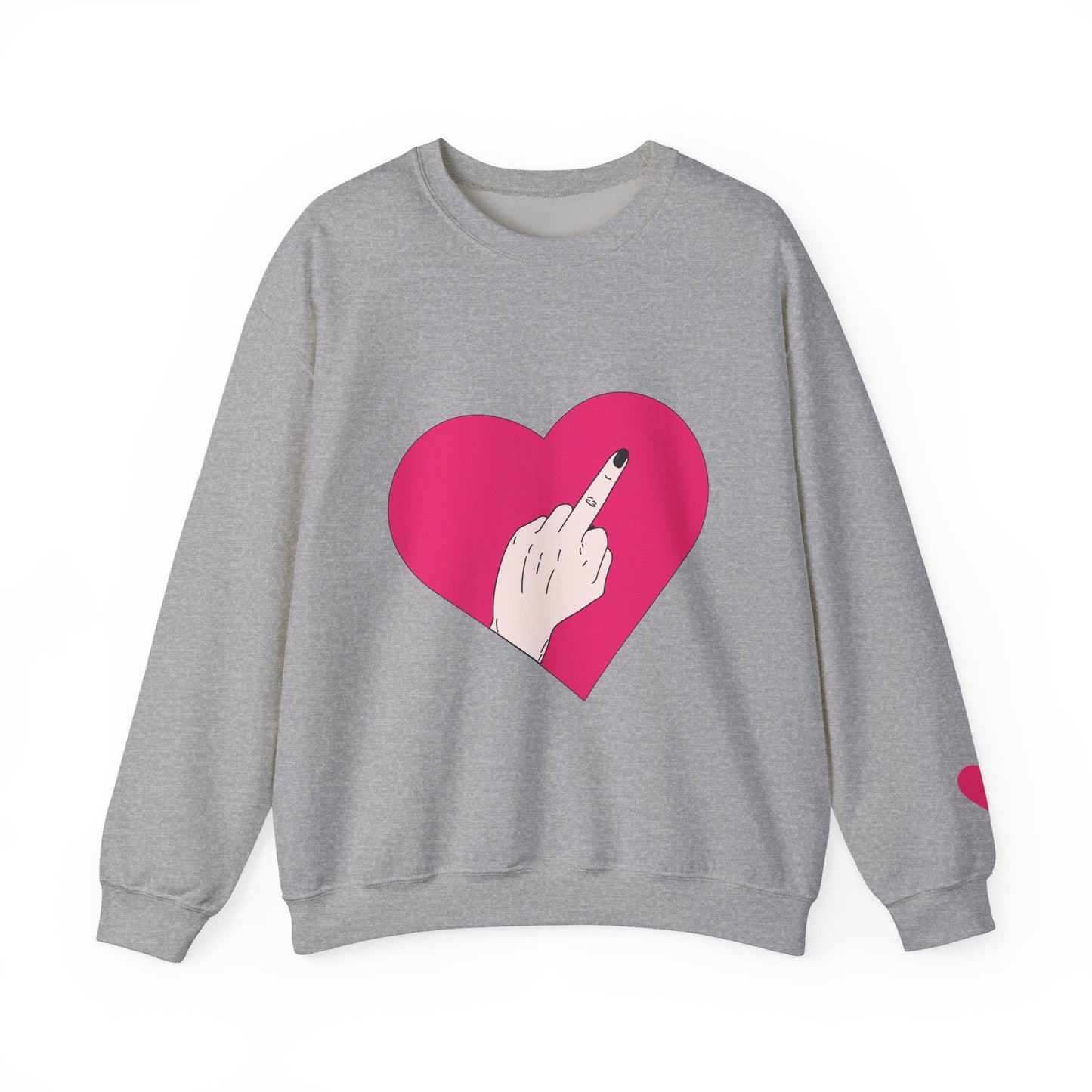 Self Love Heart Crewneck Sweatshirt | Pink Heart Graphic Pullover | Funny Sassy Sweater | Y2K Aesthetic | Edgy Statement Crewneck