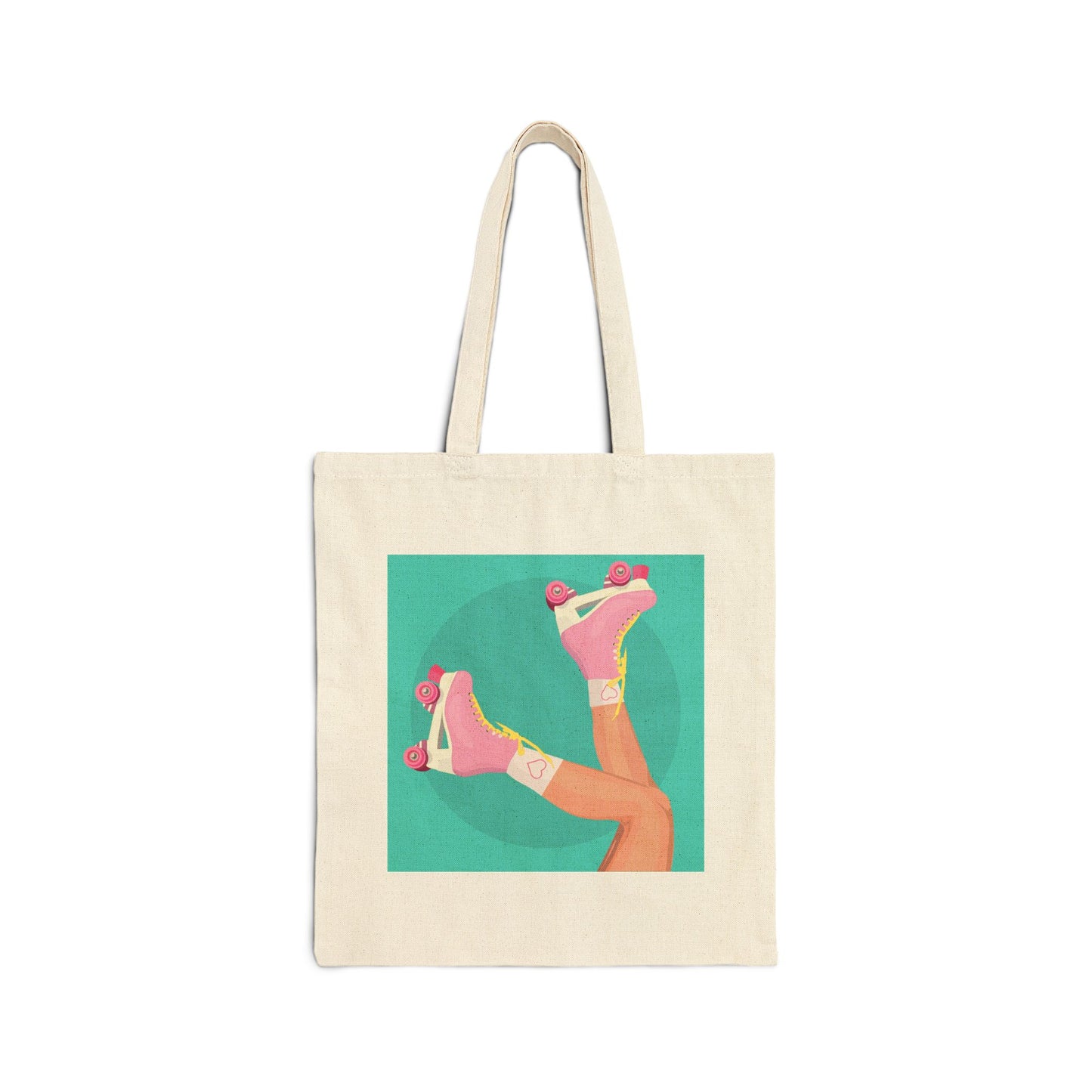 Retro Roller Skates Tote Bag | Y2K Aesthetic Canvas Bag | Custom Cotton Canvas Tote Bags | Party Favors