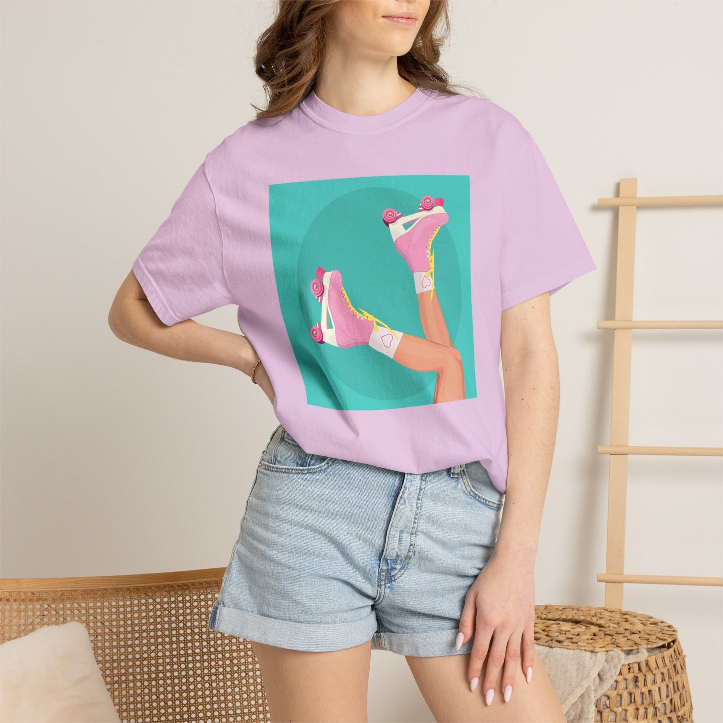 Pink Roller Skates T-Shirt | Retro 90s Y2K Aesthetic Tee | Gift for her