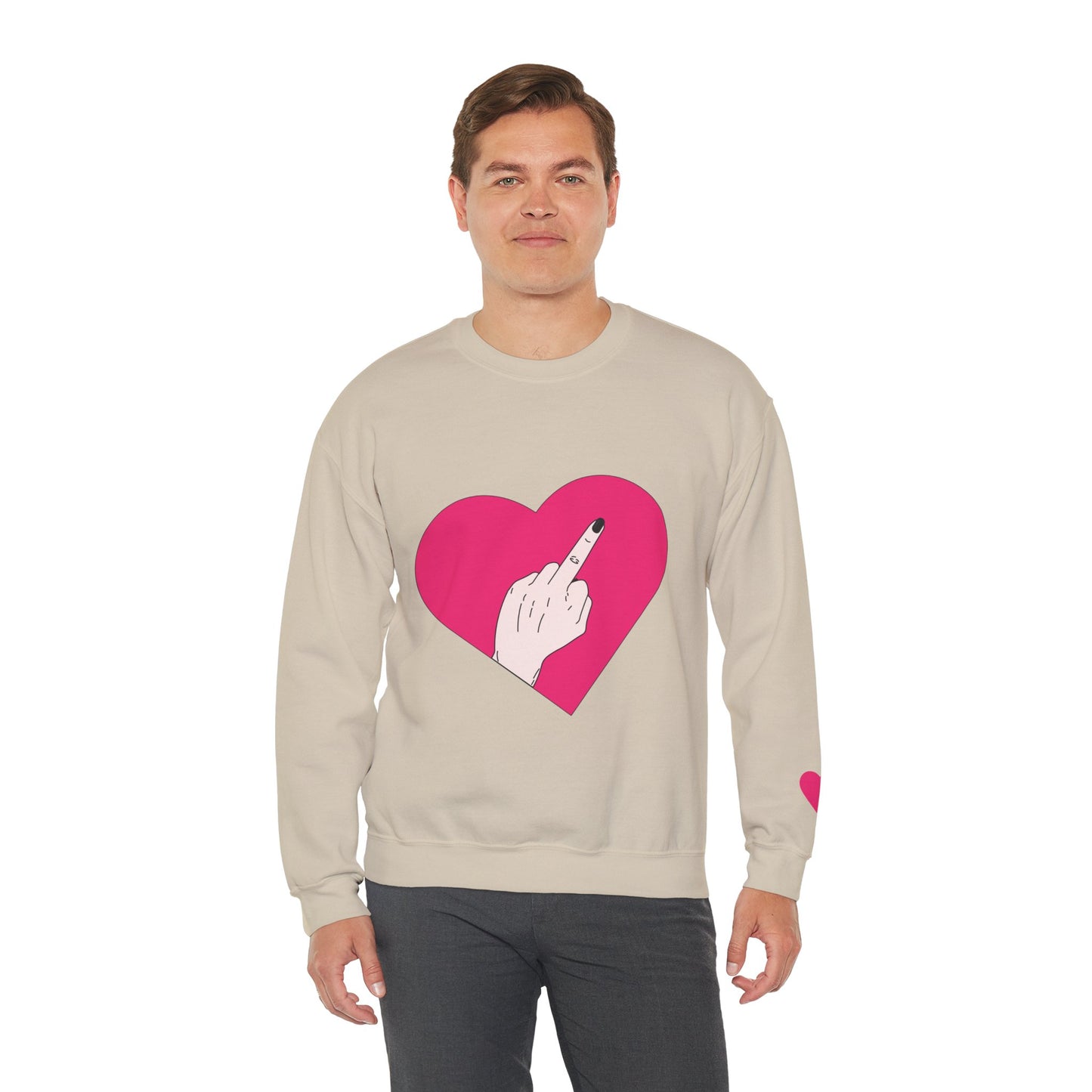 Self Love Heart Crewneck Sweatshirt | Pink Heart Graphic Pullover | Funny Sassy Sweater | Y2K Aesthetic | Edgy Statement Crewneck