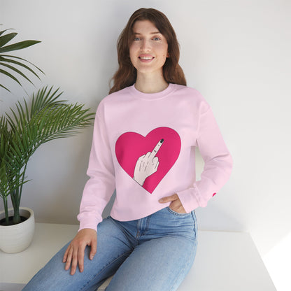 Self Love Heart Crewneck Sweatshirt | Pink Heart Graphic Pullover | Funny Sassy Sweater | Y2K Aesthetic | Edgy Statement Crewneck