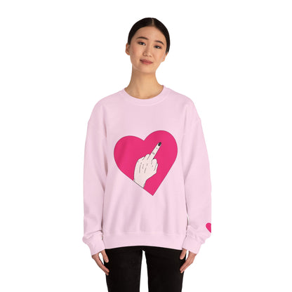 Self Love Heart Crewneck Sweatshirt | Pink Heart Graphic Pullover | Funny Sassy Sweater | Y2K Aesthetic | Edgy Statement Crewneck