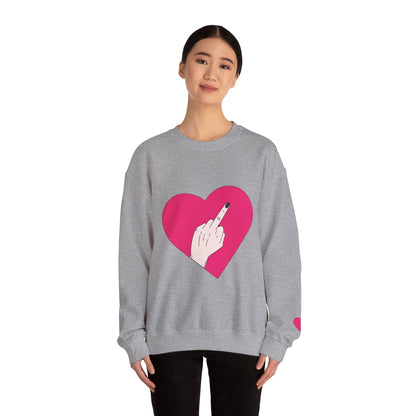 Self Love Heart Crewneck Sweatshirt | Pink Heart Graphic Pullover | Funny Sassy Sweater | Y2K Aesthetic | Edgy Statement Crewneck