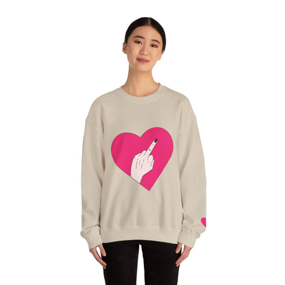 Self Love Heart Crewneck Sweatshirt | Pink Heart Graphic Pullover | Funny Sassy Sweater | Y2K Aesthetic | Edgy Statement Crewneck