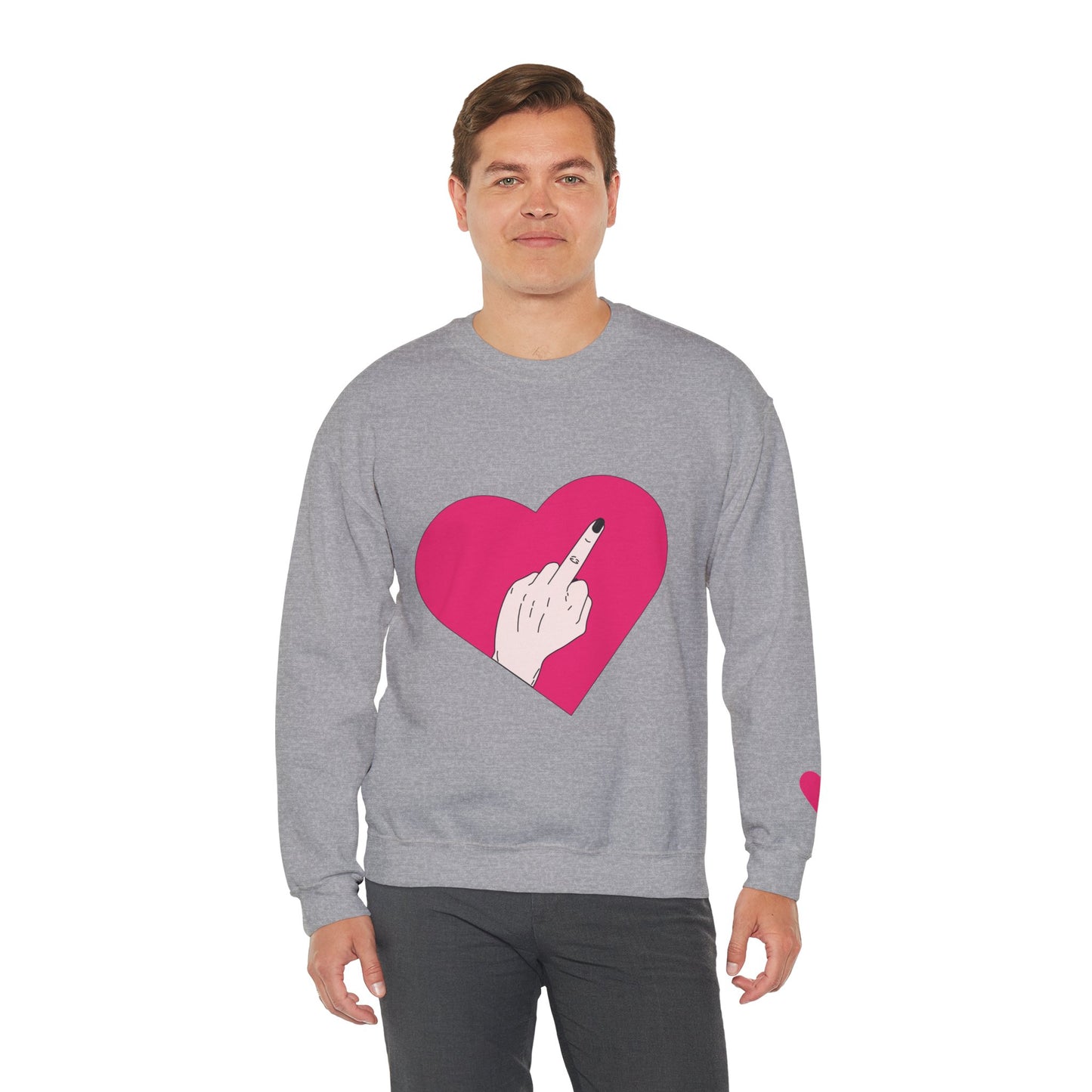Self Love Heart Crewneck Sweatshirt | Pink Heart Graphic Pullover | Funny Sassy Sweater | Y2K Aesthetic | Edgy Statement Crewneck