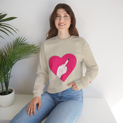 Self Love Heart Crewneck Sweatshirt | Pink Heart Graphic Pullover | Funny Sassy Sweater | Y2K Aesthetic | Edgy Statement Crewneck